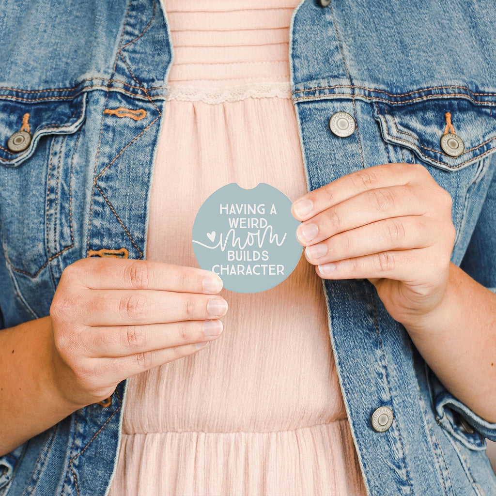 Weird Mom Stripes - Car Coasters