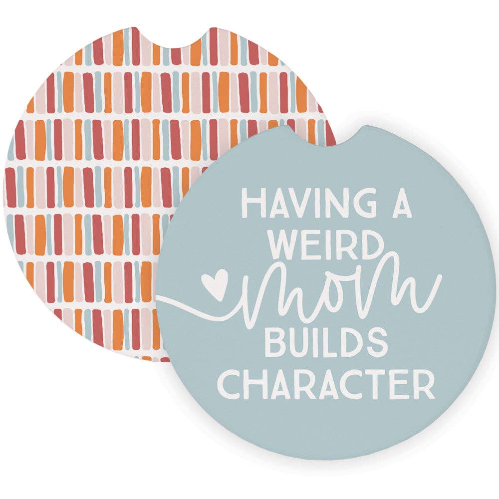 Weird Mom Stripes - Car Coasters