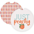 Just Peachy Stripes - Car Coasters