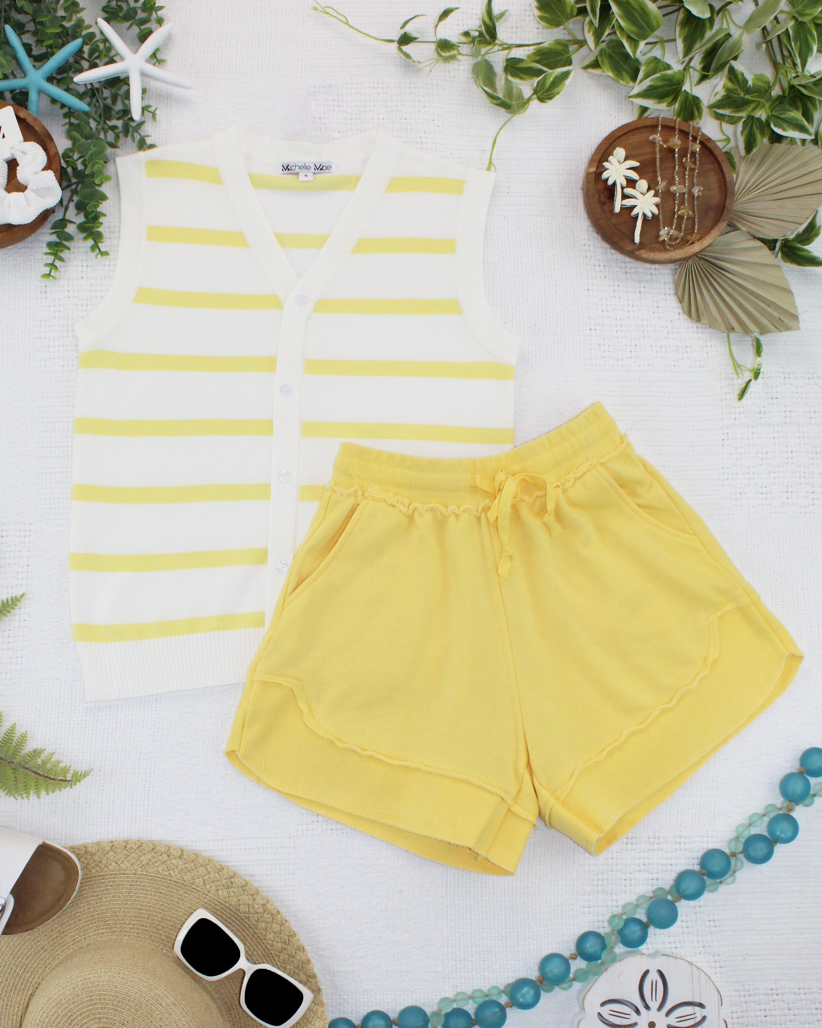 French Terry Stevie Shorts - Lemon