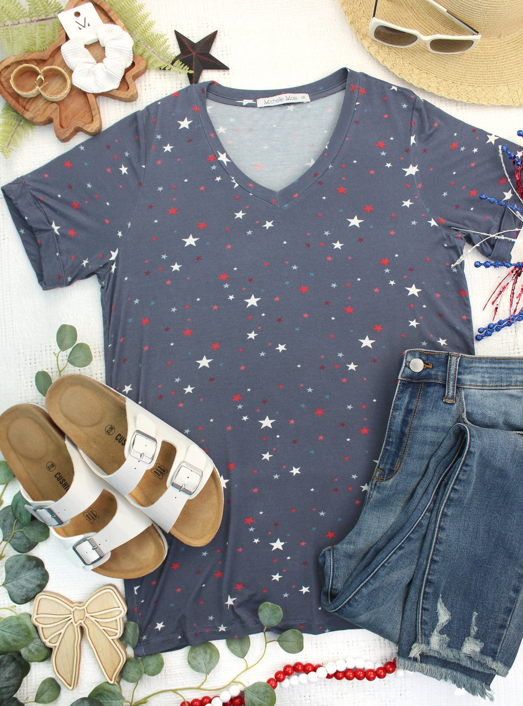 Sophie Top - Blue Liberty Stars